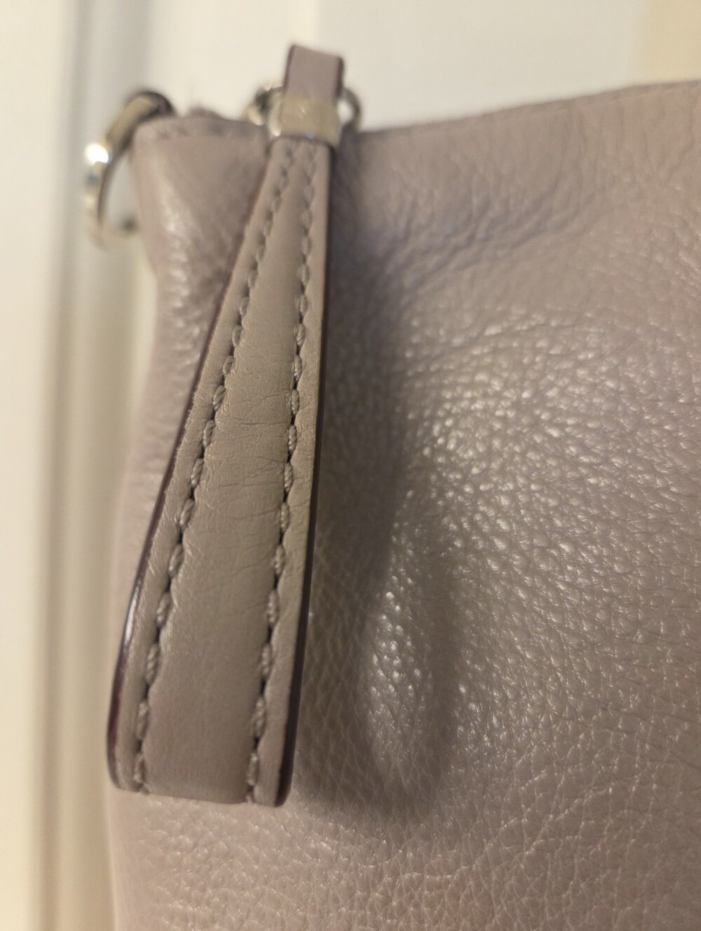 COACH Pebbled Leather Satchel in Taupe - Picture 5 of 10